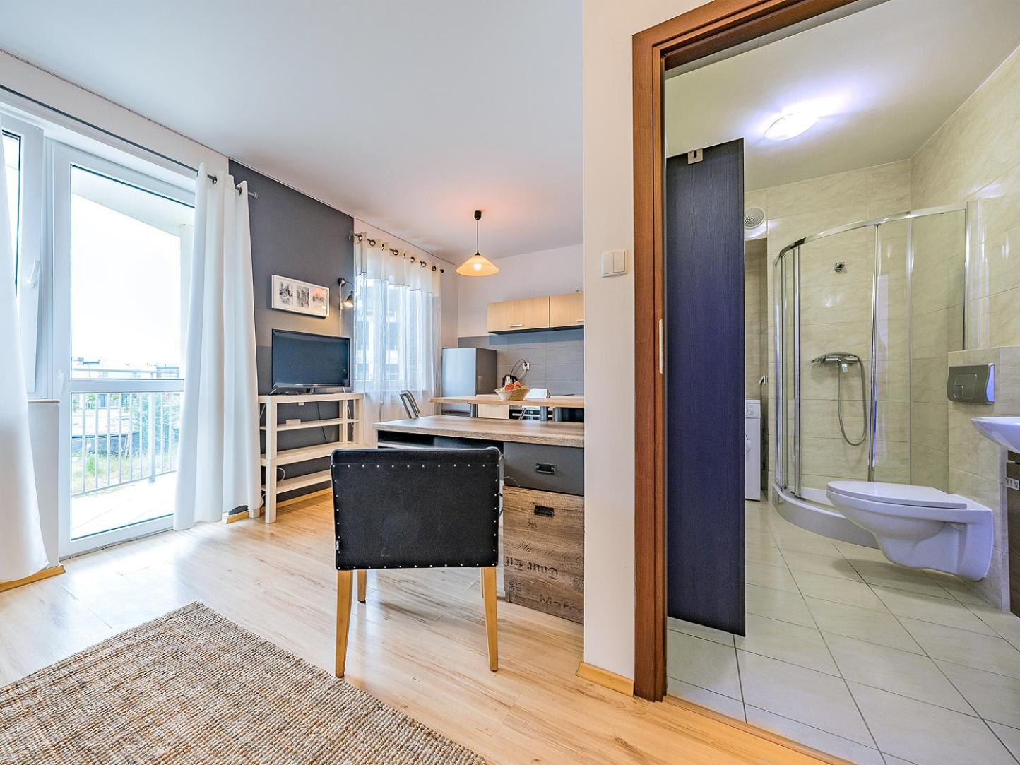 Apartament Z Balkonem I Bezplatnym Parkingiem 格但斯克 外观 照片